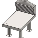 Putztisch mit Absaughaube - Cleaning table with suction hood